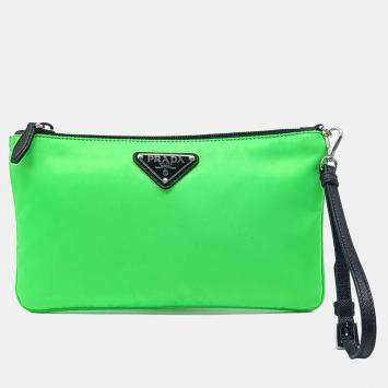 Prada Green Fabric fabric pouch