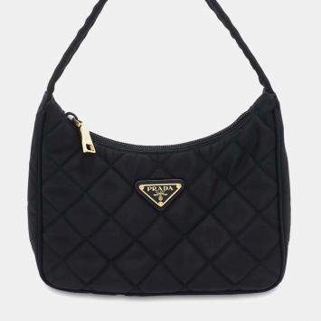 Prada Black Nylon Quilted Handbag 