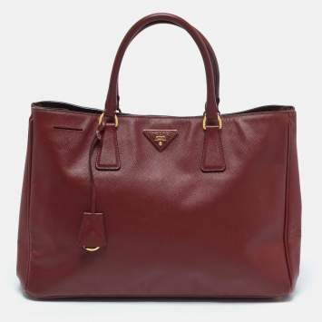 Pre Owned Prada Red Saffiano Leather Large Gardener's Tote