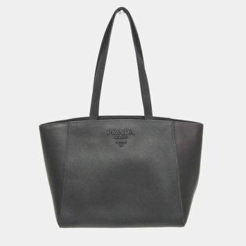 Pre Owned Prada Black Saffiano Leather Tote Bag