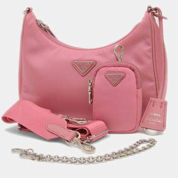 Prada Pink Nylon Re-Edition Shoulder Bag 