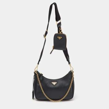 Prada Black Saffiano Lux Leather Re-Edition 2005 Bag