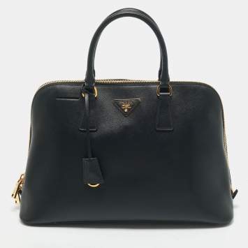 Prada Black Saffiano Leather Large Promenade Satchel