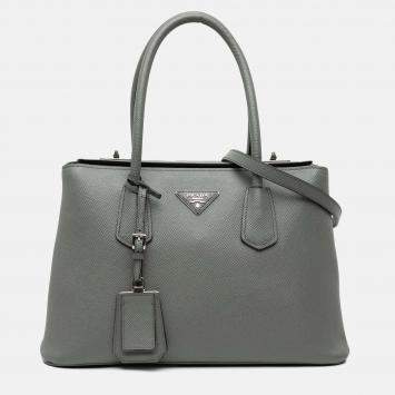 Prada Saffiano Cuir Turnlock Twin Satchel