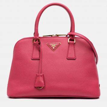 Prada Pink Medium Saffiano Lux Promenade Satchel