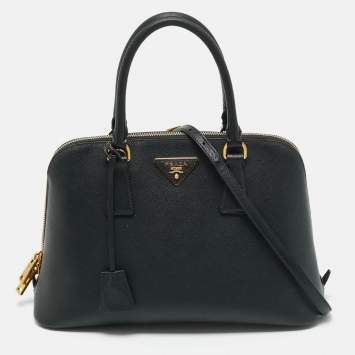 Prada Black Saffiano Leather Medium Promenade Satchel