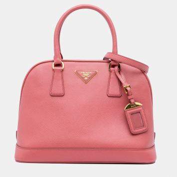 Prada Pink Medium Saffiano Lux Open Promenade Satchel