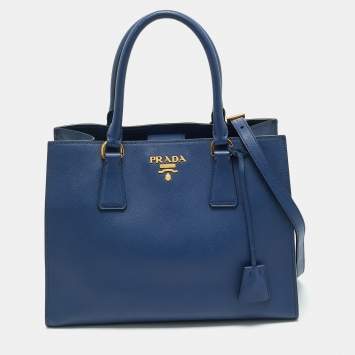 Prada Blue Saffiano Leather Tote