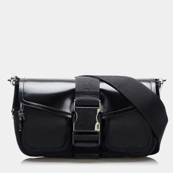 Prada Black Re-Nylon & Spazzolato Pocket Crossbody