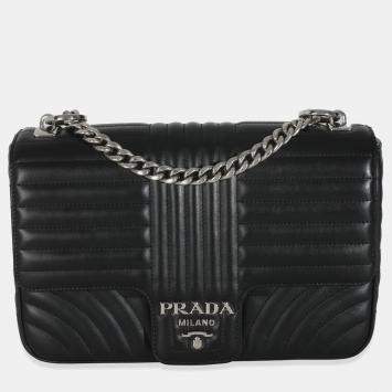Prada Black Soft Calf Medium Impunture Diagramme