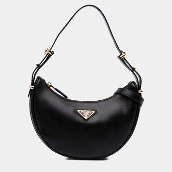Prada Black Small Soft Calf Arque Satchel