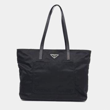 Prada Olive Green Nylon and Leather Shopper Tote Prada | TLC US