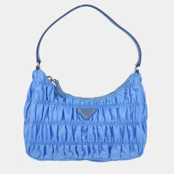 Pre Owned Prada Blue Nylon Handbag