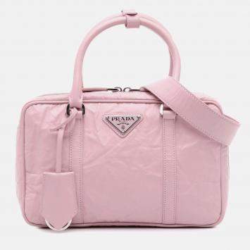 Pre Owned Prada Pink Medium Nappa Antique Re-Edition 2001 Satchel