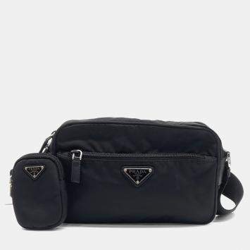 Pre Owned Prada Black Nylon Re-Nylon Crossbody Bag