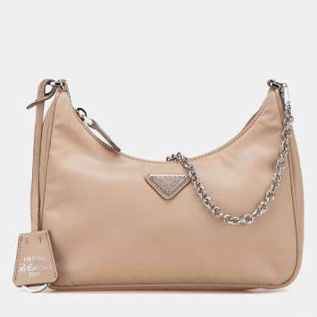 Pre Owned Prada Brown Re Nylon Re Edition 2005 Satchel