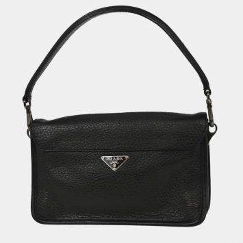 Pre Owned Prada Black Leather Handbag 