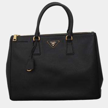 Pre Owned Prada Saffiano Lux Double Zip Tote Bag