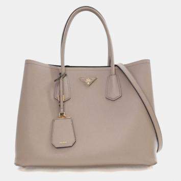 Pre Owned Prada Saffiano Double Cuir Tote