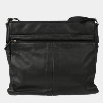 Pre Owned Prada Black Leather Shoulder Bag