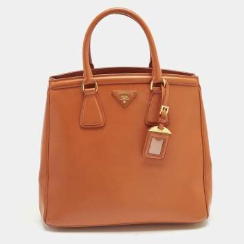 مملوكة مسبقًا Prada Parabole Orange Saffiano Lux Leather Tote