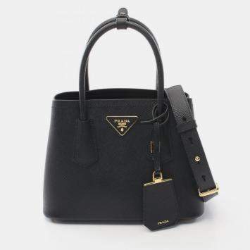 مملوكة مسبقًا حقيبة يد برادا زعفراني جلد زعفران سوداء