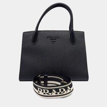 Pre Owned حقيبة برادا مونكروم سافيانو سوداء