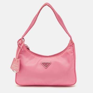 Pre Owned Prada Re-Edition 2000 Pink Nylon Shoulder Bag