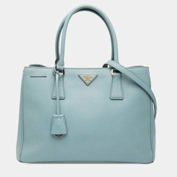 مملوكة مسبقًا Prada Blue Medium Saffiano Lux Galleria Satchel