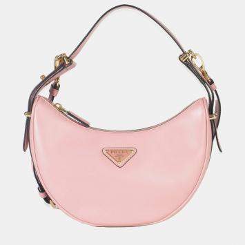 مملوكة مسبقًا Prada Pink Smooth Calfskin Arque Half Moon Hobo