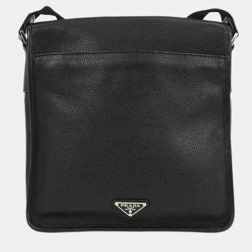 Pre Owned حقيبة كتف برادا جلد أسود