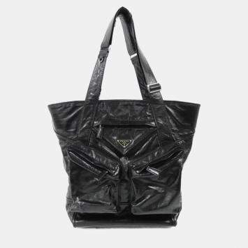 Pre Owned Prada Black Leather Handbag