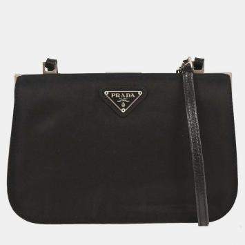 مملوكة مسبقًا حقيبة كتف نايلون سوداء برادا