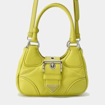 Pre Owned Prada Moon 2Wayhandbag Yellow Leather