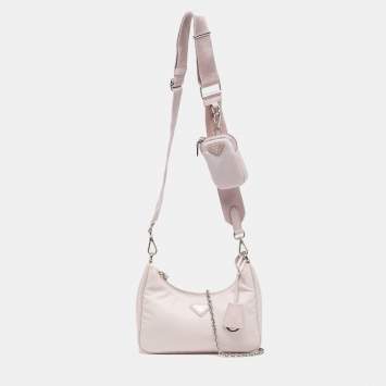مملوكة مسبقًا Prada Re-Edition 2005 Light Pink Nylon Shoulder Bag