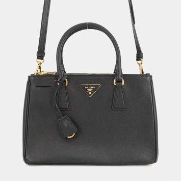 مملوكة مسبقًا Prada Galleria 2Way Tote Bag Black Saffiano Leatherleather