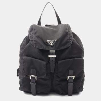 مملوكة مسبقًا Prada Black Tessuto Backpack
