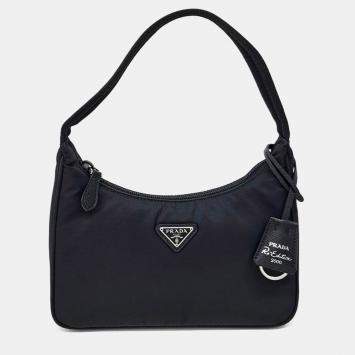 Pre Owned Prada Re-Nylon Tessuto Hobo Bag (1NE515)