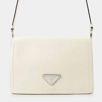 مملوكة مسبقًا Prada 1BD296 Shoulder White Leather Shoulder Bag