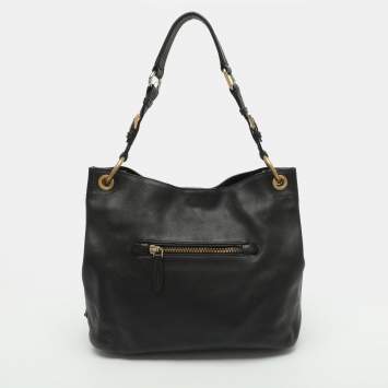 Pre Owned Prada Black Leather Hobo
