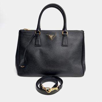 Pre Owned Prada Black Saffiano Luxe Tote and Shoulder Bag (BN2274)