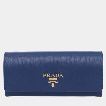 Pre Owned حقيبة كلاتش سلسلة مع محفظة برادا فيتيلو موف