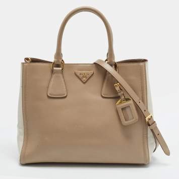 Pre Owned Prada Bicolor Saffiano Leather Tote