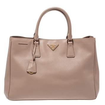 Pre Owned Prada Beige Saffiano Lux Leather Large Tote 