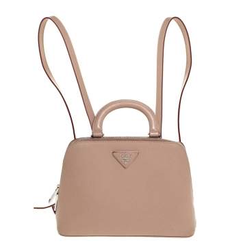 Pre Owned Prada Beige Saffiano Lux Leather Promenade Backpack