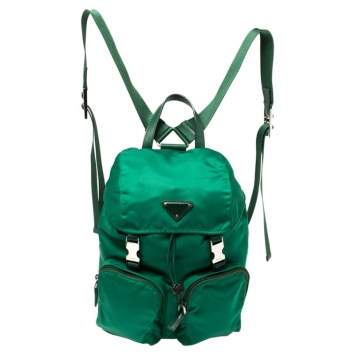 Pre Owned Prada Green Tessuto Nylon Zainetto Backpack