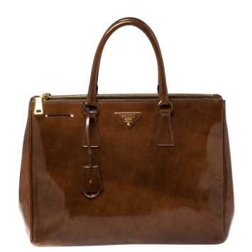 Pre Owned Prada Brown Spazzolato Leather Large Galleria Tote
