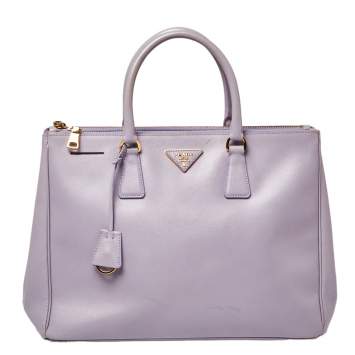 Pre Owned Prada Lavender Saffiano Lux Leather Large Galleria Tote
