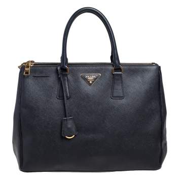 Pre Owned Prada Black Saffiano Lux Leather Large Galleria Tote