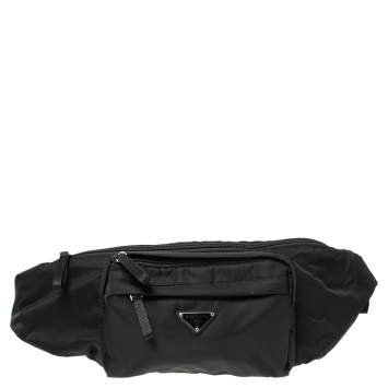 Pre Owned Prada Black Nylon Montagna Belt Bag